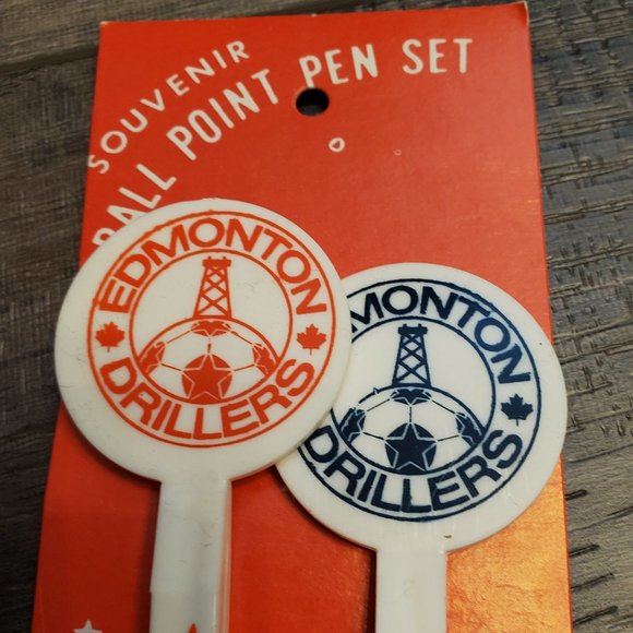 Vintage Edmonton Drillers Brand New Pen Set & Keychain NASL Soccer Collectible - Picture 2 of 3